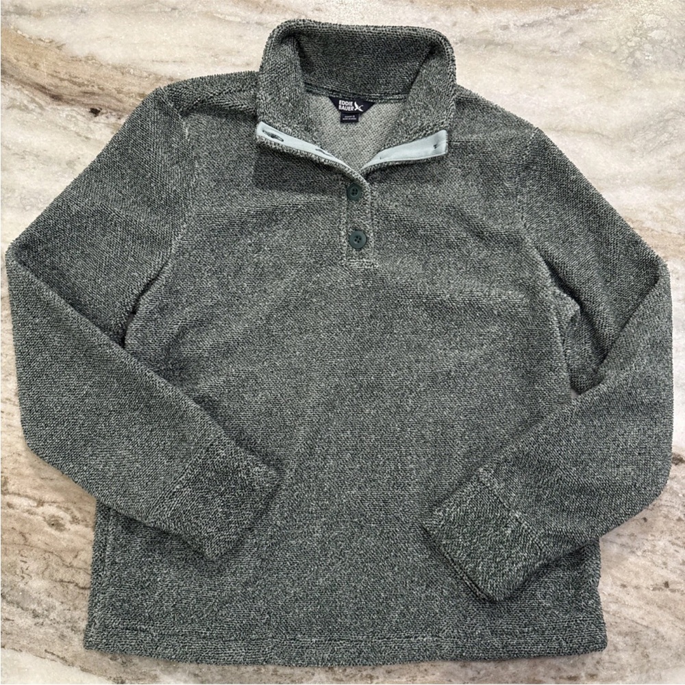 NWOT Eddie Bauer Pullover Button Sweater Women's Size Small (S) Jade Green